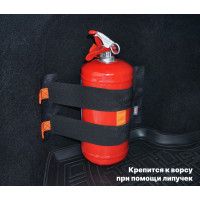 Багажный ремень "Вертикаль" для огнетушителя. Для ворса. Цвет: черный.