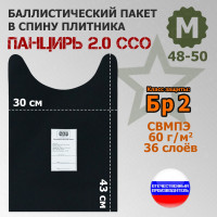 Баллистический пакет в спину плитника "Панцирь 2.0" (размер М) от ССО. Класс защитной структуры Бр 2.