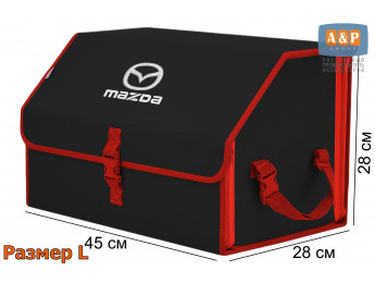 Органайзер-саквояж "Союз" в багажник Mazda (Мазда), размер L. Цвет: черный с красной окантовкой.